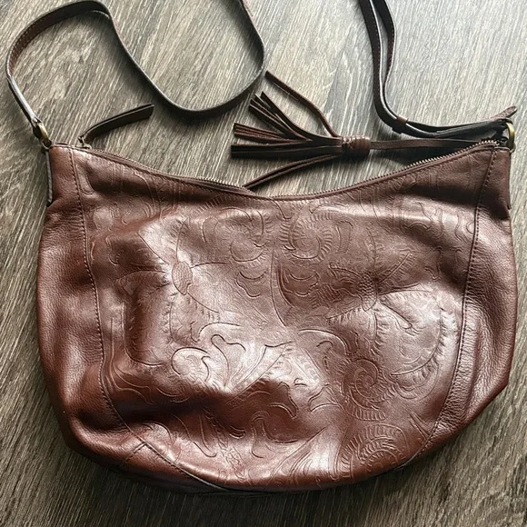 Lucky Brand Stitched Brown Leather Bag - Picture 2 of 7